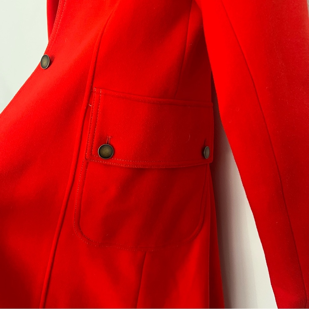 By Anthropologie Red Buttondown Duster Coat - Picture 7 of 9